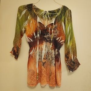Sheer bohemian style tunic